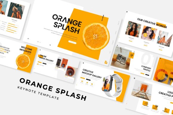 Orange Splash Keynote Template: Vibrant Visuals for Dynamic Presentations